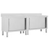 vidaXL Mese lucru uși glisante 2 buc 240x50x(95-97) cm oțel inoxidabil