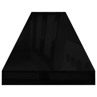 vidaXL Rafturi de perete 4 buc. negru extralucios 120x23,5x3,8 cm MDF