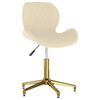 vidaXL Scaune de bucătărie pivotante, 2 buc., crem, catifea