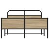 vidaXL Cadru de pat fără saltea 135x190 cm Lemn derivat stejar Sonoma