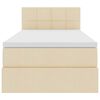 vidaXL Pat cu saltea și LED cu saltea Creme 90 x 190 cm țesătură