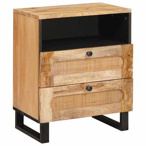 vidaXL Dulap de noapte natural 50 x 33 x 62 cm Lemn de mango solid
