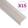 vidaXL Profile trepte &icirc;n formă de L, 15 buc. șampanie 100 cm aluminiu