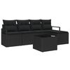 vidaXL Set de canapea 6 buc. Negru poliratan