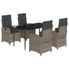 vidaXL Set mobilier de grădină cu perne, 5 piese, gri, poliratan