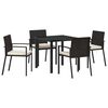 vidaXL Set de masă pentru grădină 5 buc. Negru
