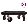 vidaXL Cărucioare de plante cu roți 5 buc. negru diametru 40 cm 275 kg