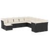 vidaXL Set canapele de grădină cu perne, 11 piese, negru, poliratan
