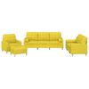 vidaXL Set de canapele cu perne, 4 piese, galben deschis, textil