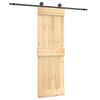 vidaXL Ușă glisantă Natural și Negru 70 x 210 cm Lemn de Pin Solid