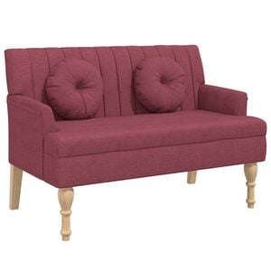 vidaXL Banchetă cu perne, roșu vin, 113x64,5x75,5 cm, textil