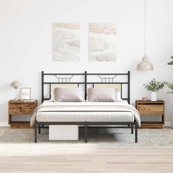 vidaXL Noptieră 2 pcs Lemn vechi 45 x 34 x 44 cm Lemn compozit