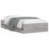 vidaXL Cadru de pat cu sertare gri sonoma 100x200 cm lemn prelucrat