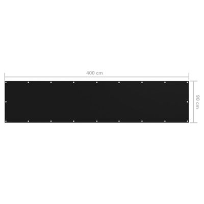 vidaXL Paravan de balcon, negru, 90 x 400 cm, țesătură oxford