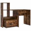 vidaXL Birou Stejar fumuriu Lemn prelucrat 131,5 x 50 x 106,5 cm