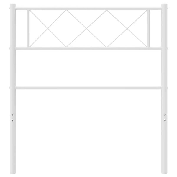 vidaXL Tăblie de pat de schimb metalică, alb, 90 cm