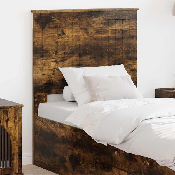 vidaXL Tăblie cap cu headboard Stejar fumuriu 75 cm Lemn compozit