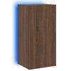 vidaXL Comodă TV de perete cu lumini LED, stejar maro, 40,5x35x80 cm