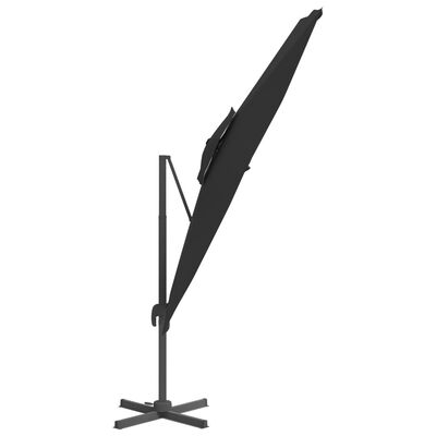 vidaXL Umbrelă dublă în consolă, negru, 400x300 cm