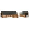 vidaXL Set de canapele de exterior 7 buc. Natural și Antracit
