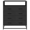 vidaXL Dulap cu sertare, negru, 70x41x83,5 cm, lemn prelucrat