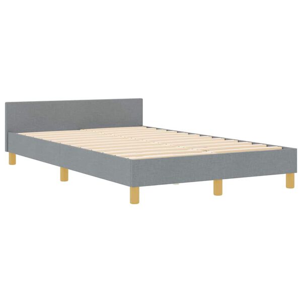 vidaXL Cadru de pat cu headboard Gri deschis 120 x 190 cm țesătură