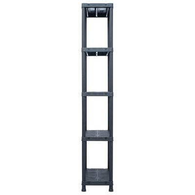vidaXL Raft de depozitare, negru, 60 x 30 x 180 cm, plastic, 125 kg