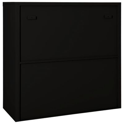 vidaXL Dulap cu ușă glisantă, negru, 90x40x90 cm, oțel