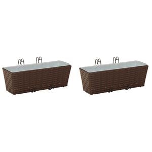 vidaXL Balustradă 2 buc. Maro 50 x 17 x 17 cm Metal
