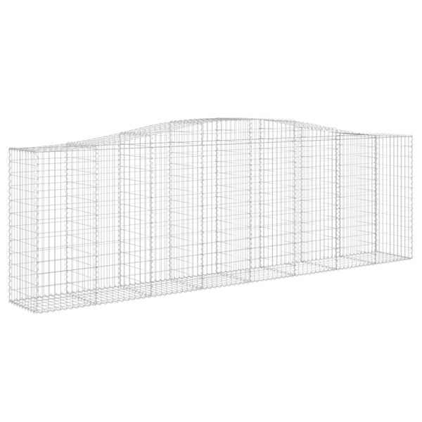 vidaXL Coșuri gabion arcuite 25 buc, 400x50x120/140cm, fier galvanizat