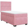 vidaXL Pat box spring cu saltea, roz, 90x200 cm, catifea