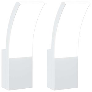 vidaXL Lămpi exterioare de perete cu LED 2 buc. alb, aluminiu turnat