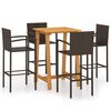 vidaXL Set mobilier de bar de grădină, 5 piese, maro