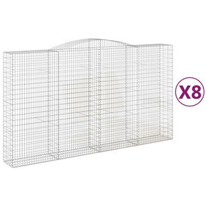 vidaXL Coșuri gabion arcuite, 8 buc, 400x50x220/240cm, fier galvanizat