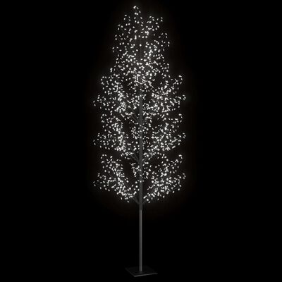 vidaXL Pom Crăciun, 1200 LED-uri alb rece, flori de cireș, 400 cm