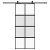 vidaXL Ușă glisantă cu set feronerie neagră 90x205cm sticlă securizată