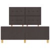 vidaXL Cadru de pat cu headboard Maro &icirc;nchis 140 x 190 cm țesătură