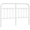 vidaXL Tăblie de pat de schimb metalică, alb, 135 cm