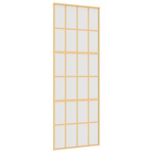 vidaXL Ușă glisantă, auriu, 76x205 cm, sticlă ESG mată și aluminiu