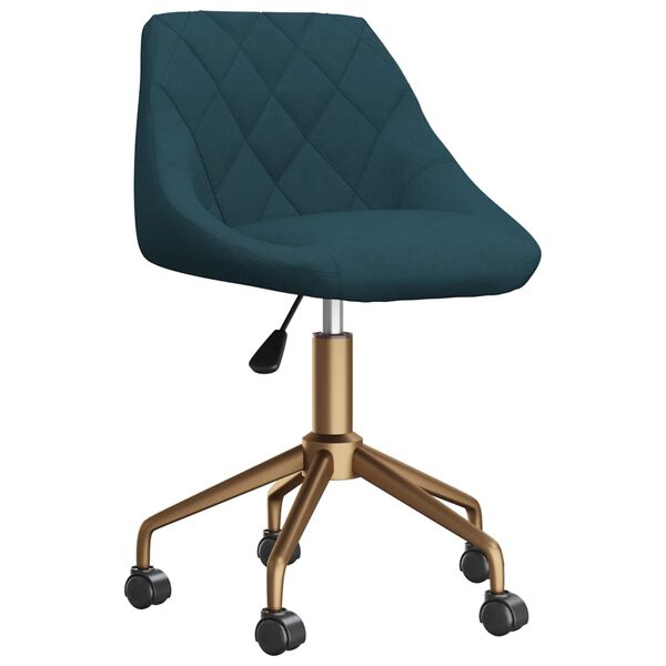 vidaXL Scaun de bucătărie pivotant, albastru, catifea