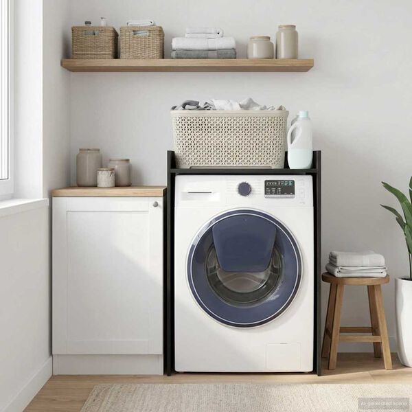 vidaXL Dulap pentru mașina de spălat Stejar Negru 67,5 x 48 x 97 cm