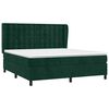 vidaXL Pat box spring cu saltea, verde &icirc;nchis, 160x200 cm, catifea