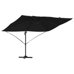 vidaXL Umbrelă de soare Negru 351 x 250 x 260 cm Poliester și Aluminiu