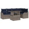 vidaXL Set de dining 6 buc. Gri Rattan poli