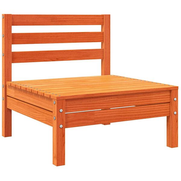 vidaXL Canapea de grădină fără cotiere, cu perne, maro ceruit