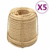 vidaXL Fr&acirc;nghii de sisal, 5 buc., 20 mm, 100 m