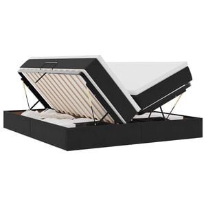 vidaXL Pat cu saltea și spațiu de depozitare Negru 200 x 200 cm