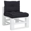 vidaXL Perne pentru paleți, 2 buc, negru, model carouri, textil oxford