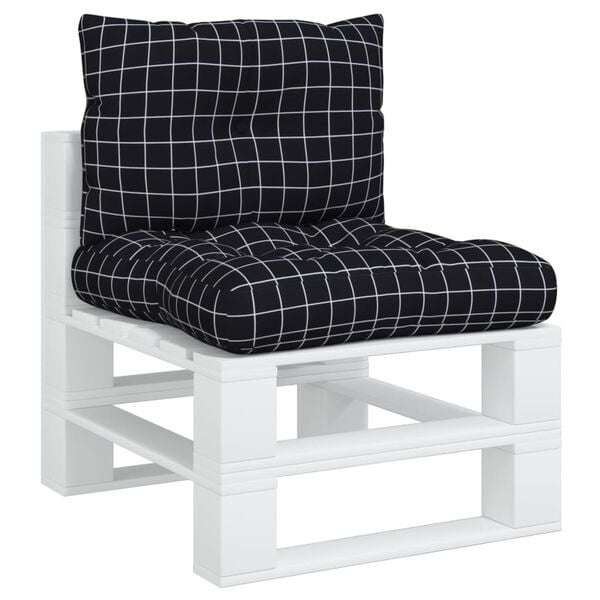 vidaXL Perne pentru paleți, 2 buc, negru, model carouri, textil oxford