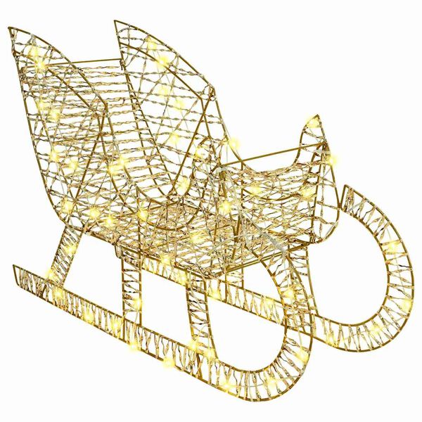 vidaXL Sanie cu ren cu 200 LED Alb cald 70 x 26 x 128.5 cm PET